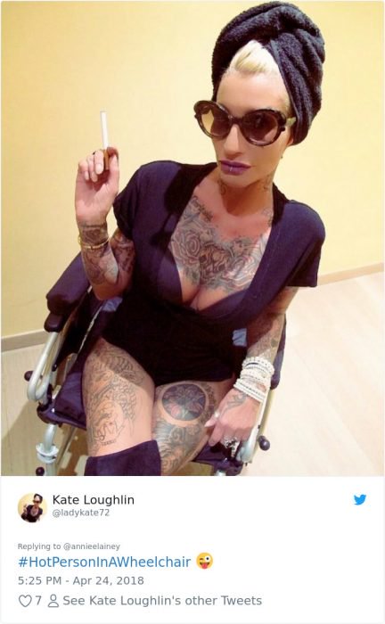 Comentario en twitter sobre personas que no son sexis en sillas de ruedas