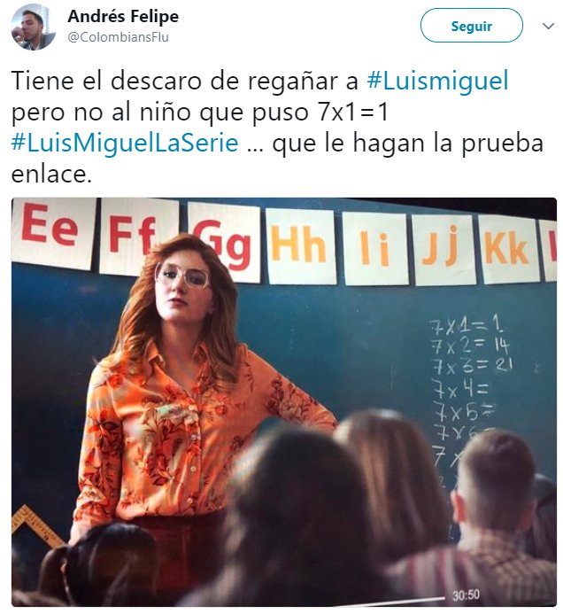 Comentarios en Twitter sobre el error de la serie Luis Miguel 